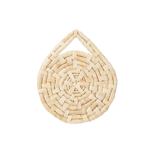 【日本霜山】可掛式文藝風玉米皮編織鍋墊/隔熱墊