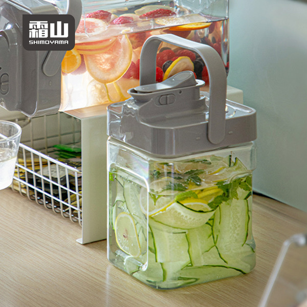 【日本霜山】按壓式戶外用大容量冷水壺(附濾嘴)-2.3L-多色可選