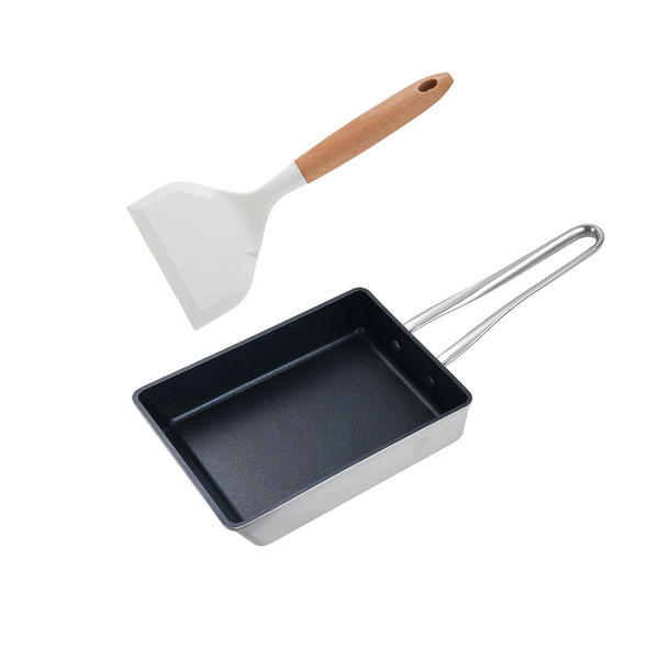 【日本霜山】瓦斯爐專用不沾玉子燒鍋(附耐熱矽膠鍋鏟)