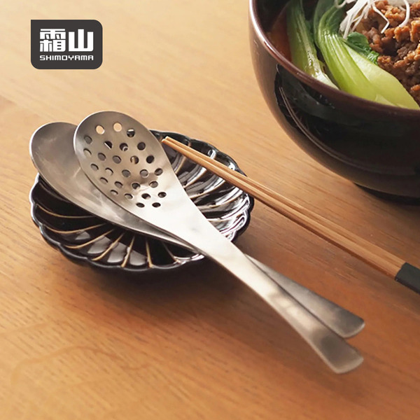 【日本霜山】304不鏽鋼漏勺餐勺兩件組