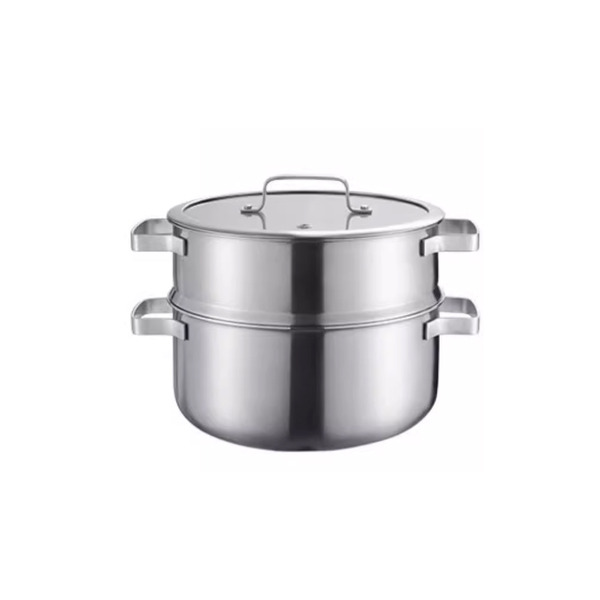 【日本霜山】蒸煮兩用不鏽鋼雙耳單層蒸鍋+湯鍋-24cm