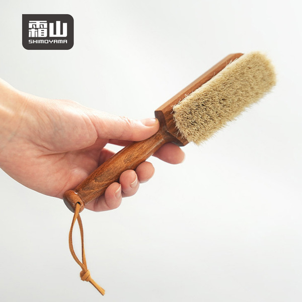 【日本霜山】櫸木柄馬毛鞋刷/鞋面除塵刷