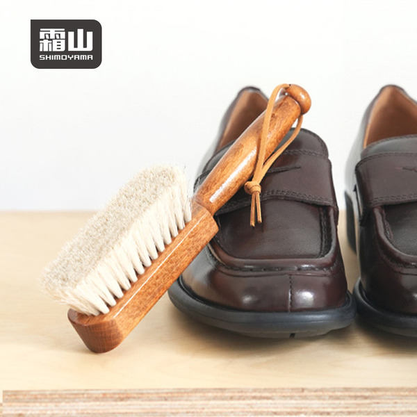 【日本霜山】櫸木柄馬毛鞋刷/鞋面除塵刷