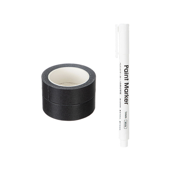 【日本霜山】易撕不留痕和紙膠帶(6入)-附白色記號筆3支