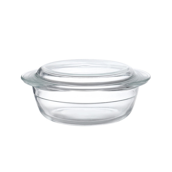 【日本霜山】多功能耐熱玻璃調理碗(附蓋)-1.4L