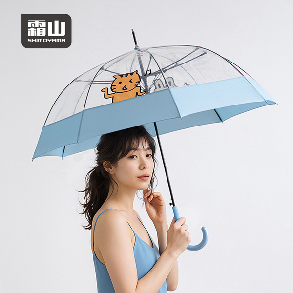 【日本霜山】塗鴉童趣風8骨晴雨兩用長柄傘-多色可選