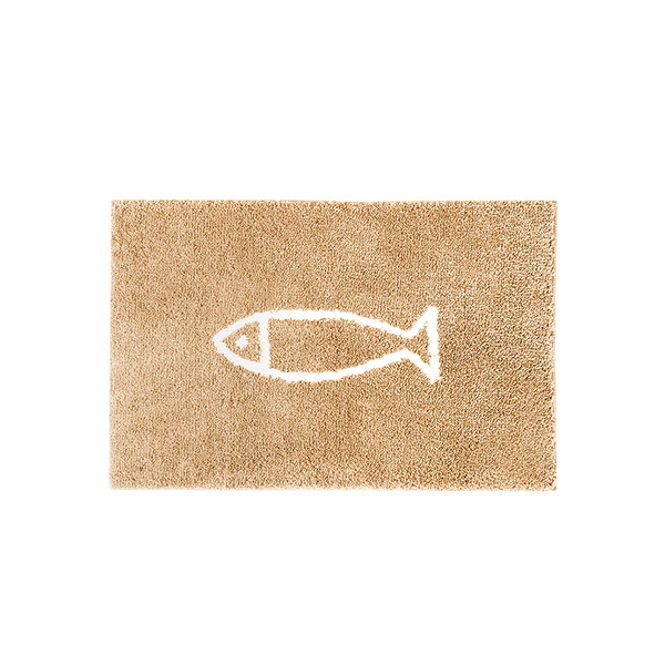 【日本霜山】小魚塗鴉防滑吸水快乾浴室踏墊(小)-45x65cm-多色可選