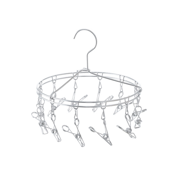 【日本霜山】304不鏽鋼圓形內衣/襪子晾曬架(12夾)