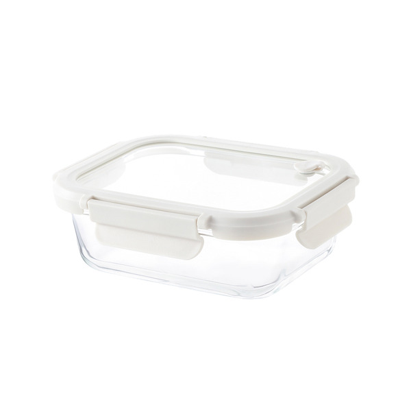 【日本霜山】可微波強化玻璃蓋耐熱玻璃保鮮盒-640ml-3入