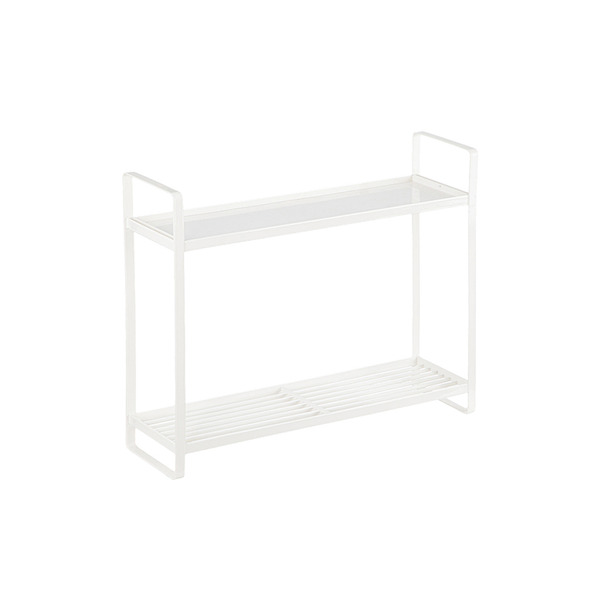 【日本霜山】廚房灶台用窄型鐵製雙層置物收納架