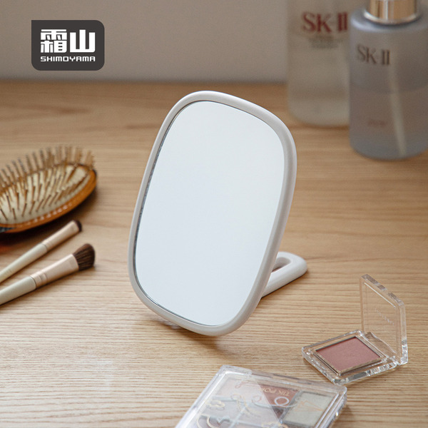 【日本霜山】手持可立兩用式化妝鏡/補妝鏡/手拿鏡/桌上鏡-多色可選