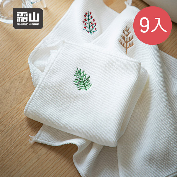 【日本霜山】日系刺繡風強力吸水擦手巾/運動擦巾(3條入/包)x3包組