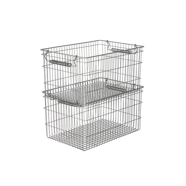 【日本霜山】碳鋼製復古風可提式置物收納籃