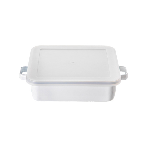 【日本霜山】雙耳深型琺瑯保鮮盒/烤盤-2L (可直火加熱)