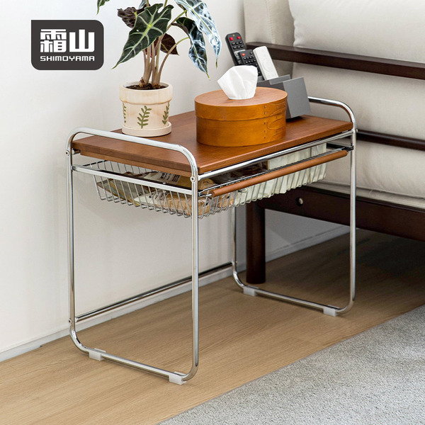 【日本霜山】桌上型復古風木質微波爐電器置物架(附抽屜)-DIY