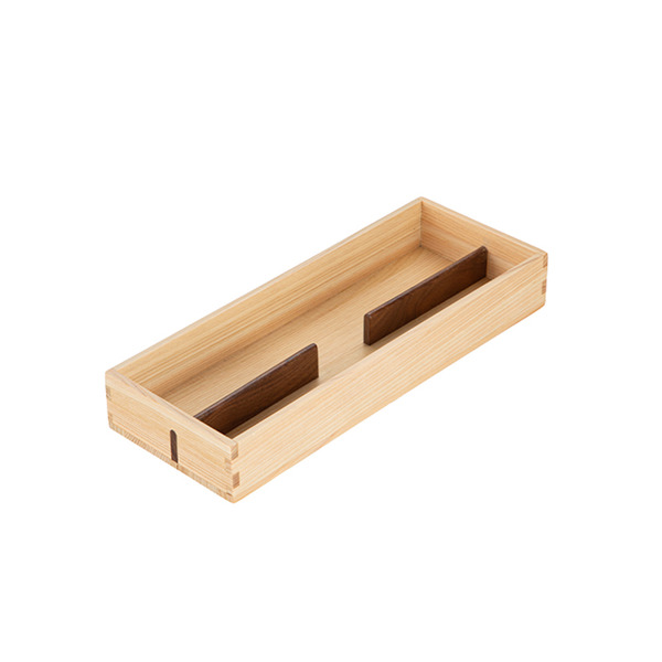 【日本霜山】天然檜木餐具收納盒/筷盒(附分隔片)-3入