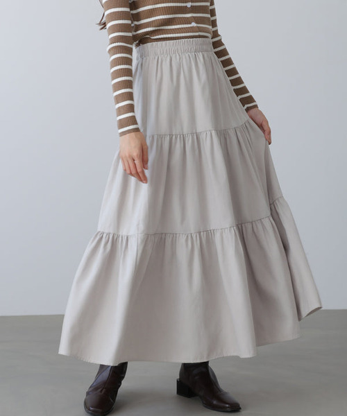 蜜桃絨層次蛋糕長裙 三色