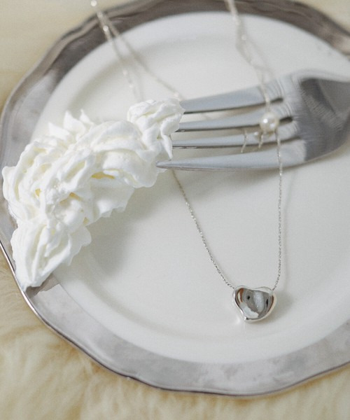 質感愛心珍珠雙層項鍊 兩色