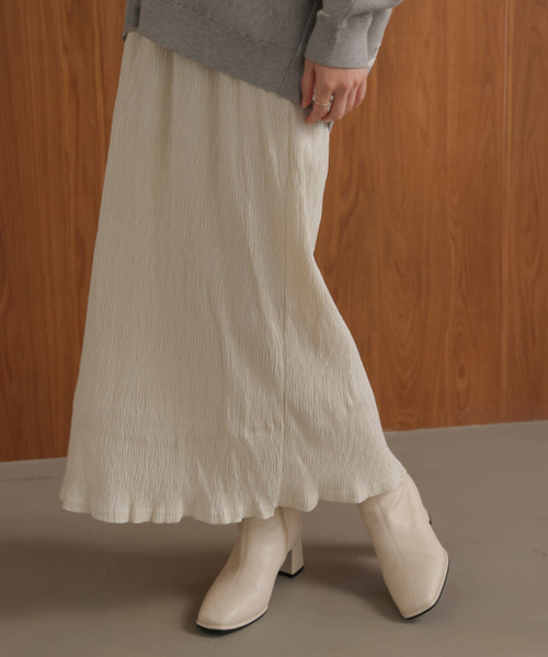 質感壓紋絲絨直筒長裙 三色