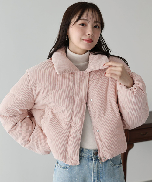 溫暖燈芯絨翻領鋪棉外套 三色