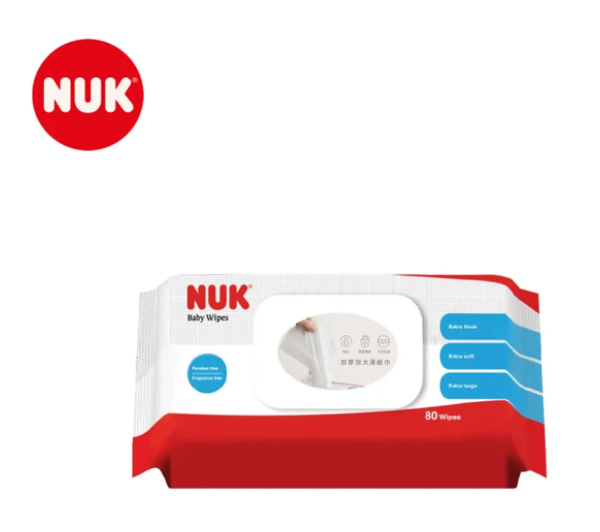 【NUK】濕紙巾含蓋80抽 純水濕巾 加大加厚嬰兒濕紙巾