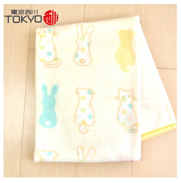 東京西川-貓貓狗狗棉毯(日本製)85x115cm