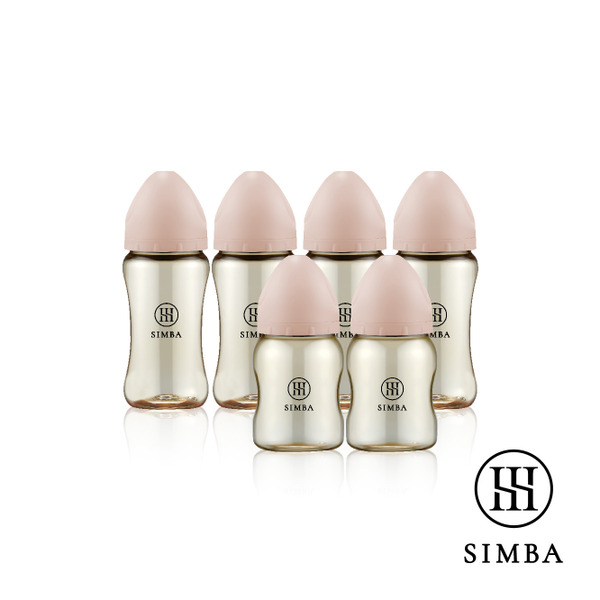 小獅王辛巴 新生適用-蘊蜜鉑金PPSU寬口防脹氣奶瓶(4中2小)