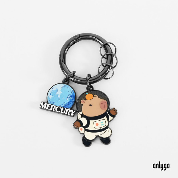 預購｜動物太空人夜光鑰匙圈（水星X水豚）