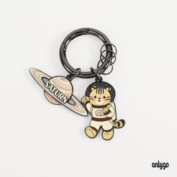 預購｜動物太空人夜光鑰匙圈（土星X石虎）