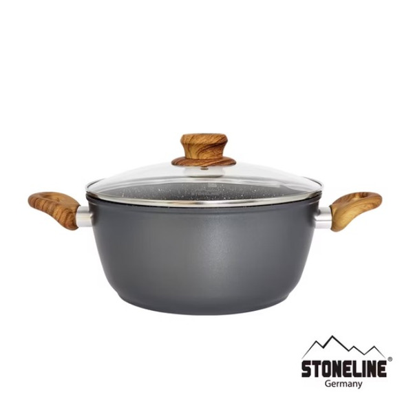 【德國STONELINE】回歸自然系列 天然原石湯鍋24cm