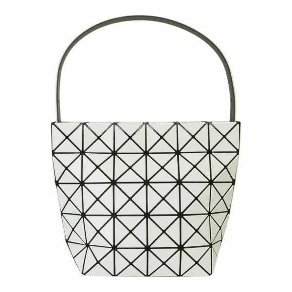 BAOBAO- VALLEY皮質幾何方格手提水桶包(奶油米)S