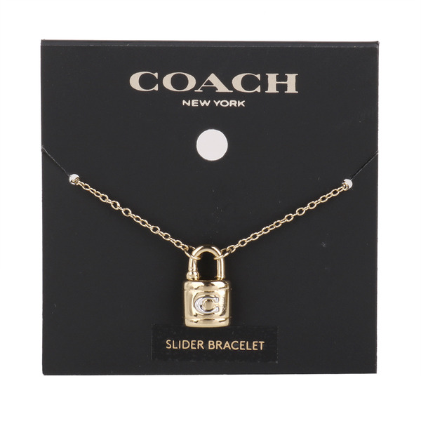 COACH-標誌C 金鎖頭手鍊(金色)