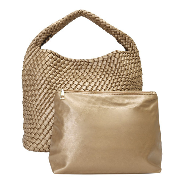 belief-編織皮革附化妝包手提包 9389古銅