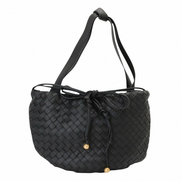 BOTTEGA VENETA-intreccia 經典小羊皮編織手提/肩背包(黑)