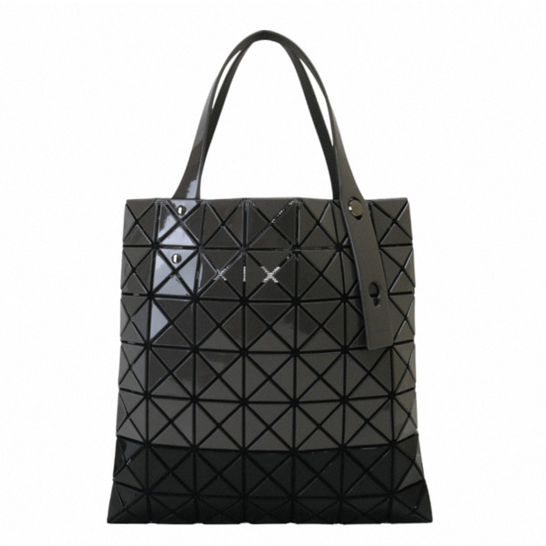 BAOBAO-雙色幾何方格7x7手提包(木炭灰x黑灰底)