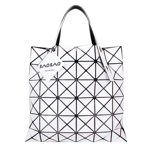 BAOBAO-幾何方格6x6原色透光手提包(純白)