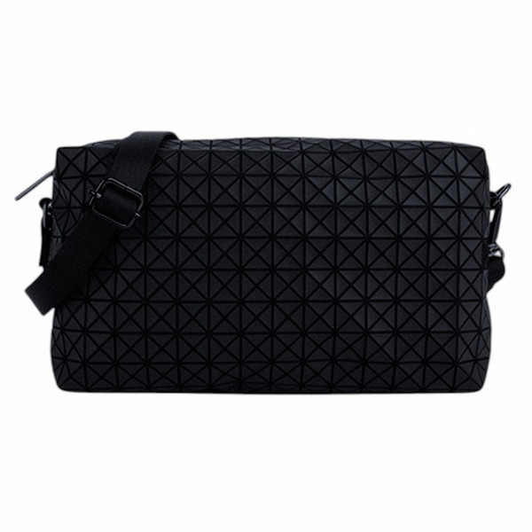 BAOBAO-細格紋斜背馬鞍包(霧面黑)