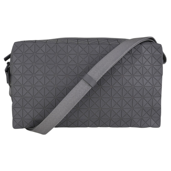 BAOBAO-幾何方格斜側背馬鞍包(霧泥灰)