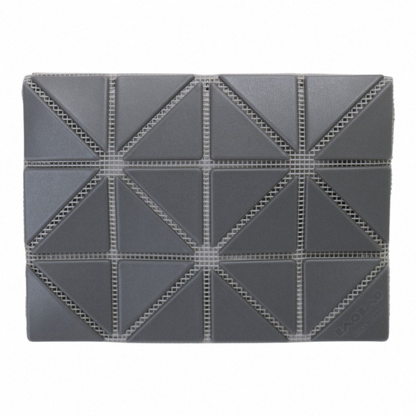 BAOBAO-幾何方格3x4名片夾(泥灰x奶白)霧面