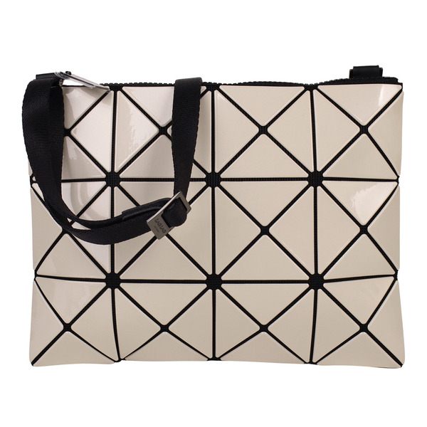 BAOBAO-幾何方格3X4肩斜背包(米)亮面