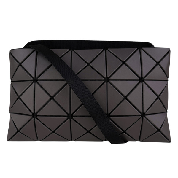 BAOBAO-皮質幾何方格3x5斜背扁包(木炭灰)霧面