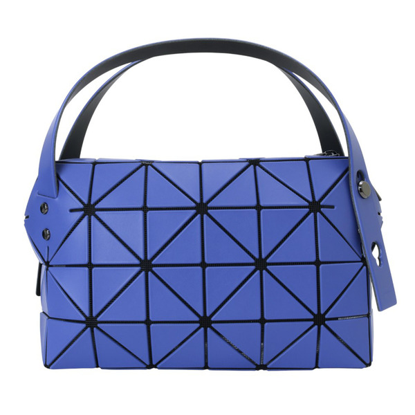 BAOBAO-幾何方格皮質4x6手提波士頓包(深寶藍)霧S