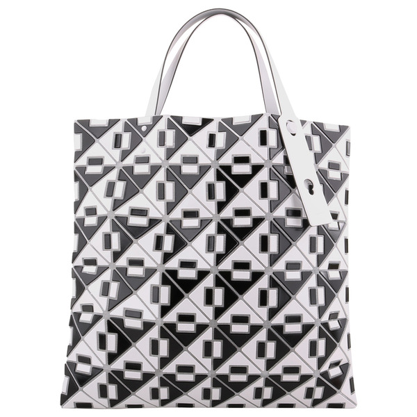 BAOBAO-透光黑白拼接格6X6手提包(白x黑)