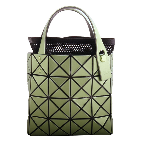 BAOBAO-幾何方格附折疊購物袋小手提包(珍珠綠)S