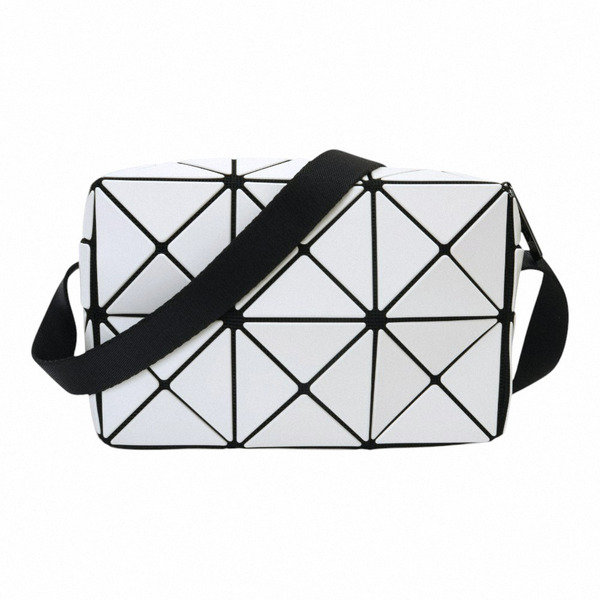 BAOBAO-幾何皮質立方肩/斜背包(奶油白)mini