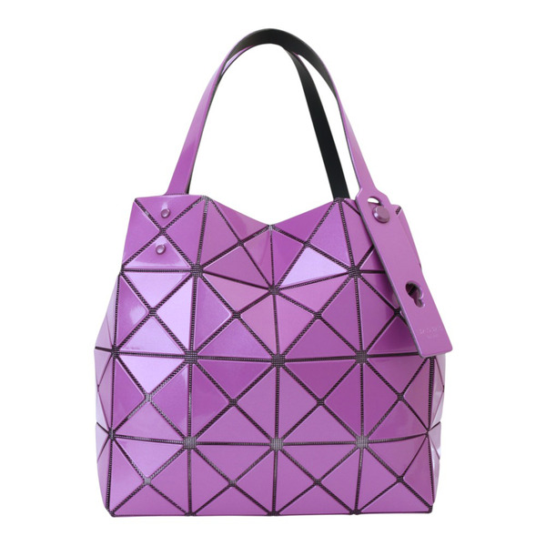 BAOBAO-幾何方格4x5 手提包(深羅蘭紫)亮面/大