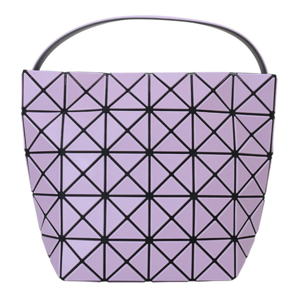 BAOBAO-VALLEY皮質幾何方格手提水桶包(葡萄紫)S