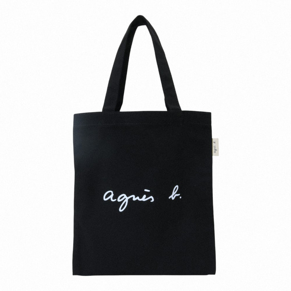 agnes b.-白標agnes b. 帆布小手提購物袋(黑色)