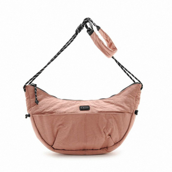 FIRANO-PINK 墊圈尼龍雙口袋肩背包粉