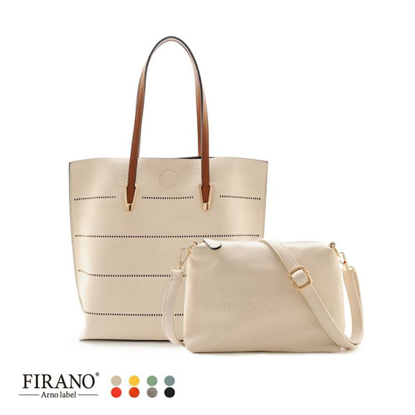 FIRANO縷空皮革附斜背包2 WAY手提肩背包(多色)